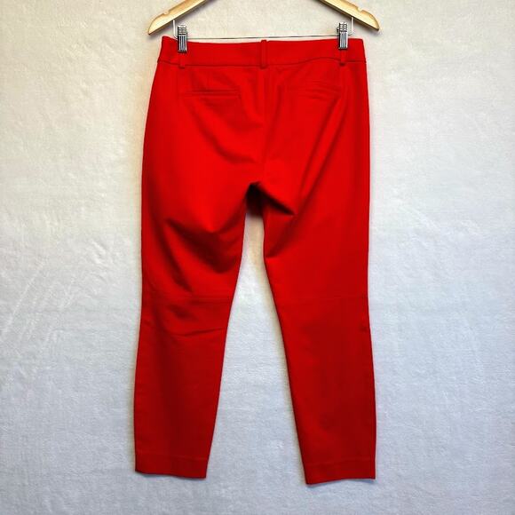 J. Crew Minnie Stretch Ankle Trouser Mid Rise Dress Pants Red Women’s Size 4 - Picture 2 of 12